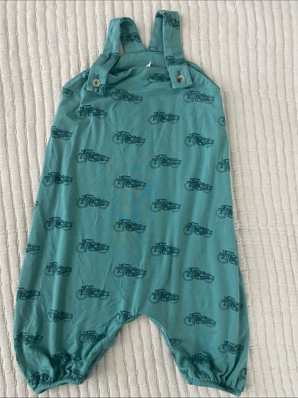 kate quinn Teal Motorcycle Print Romper